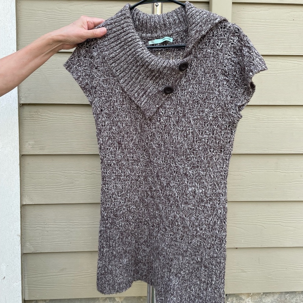 Maurices Textured Brown Cowl Neck Sweater